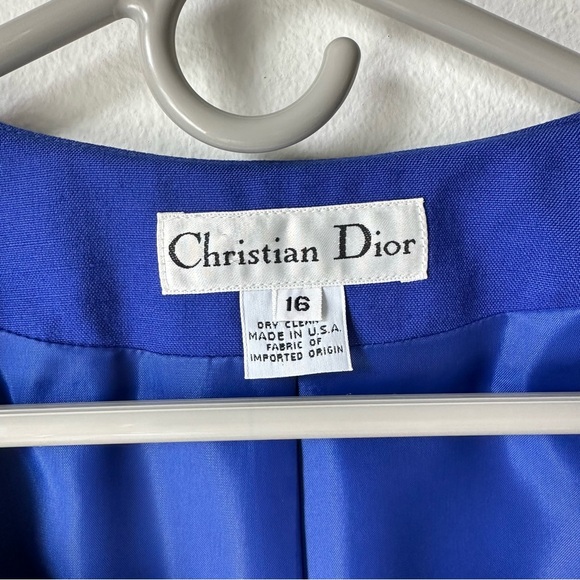 Christian Dior // Vintage Royal Blue Summer set up Jacket & Skirt Size 16 - Picture 3 of 16